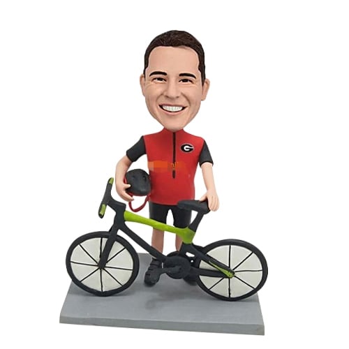 Cyclist Custom bobblehead on bike bicycle