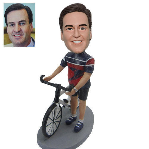 Custom bobblehead with bicycle