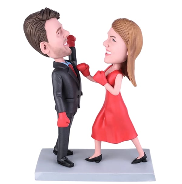 Boxing Couple Bobblehead