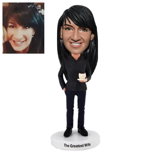 Personalized coffee girl bobblehead