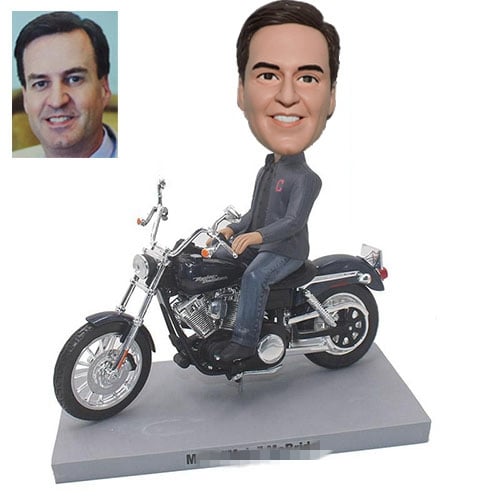 Personalized bobblehead for Dad motorbike