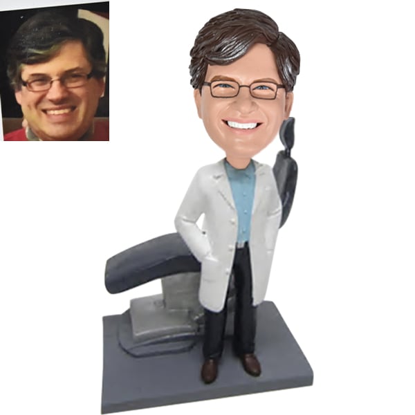 Custom Dentist Bobble Head with dental chair