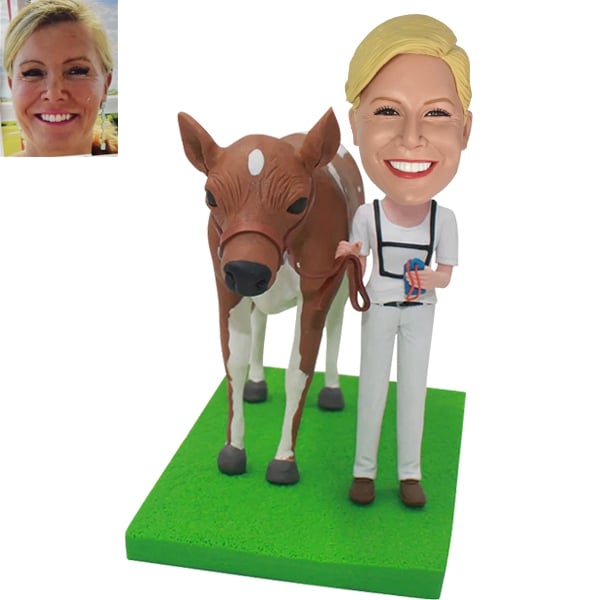 Custom Bobblehead with Horse Equestrian