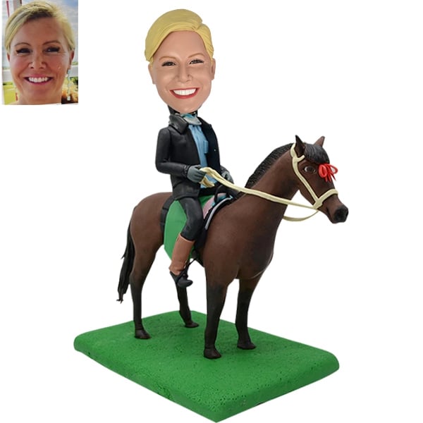 Female Bobblehead on Horse Equestrian