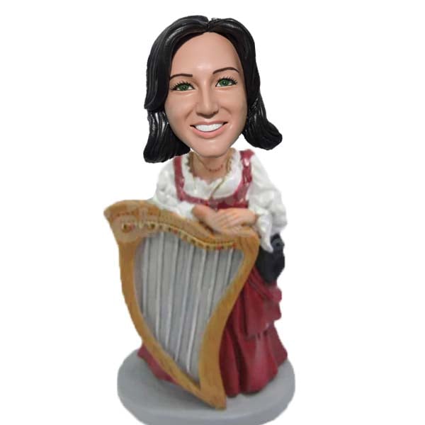 Custom Bobble Head Female Harpist