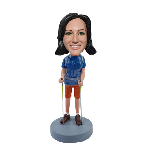 Female hiker bobblehead doll hiking travel