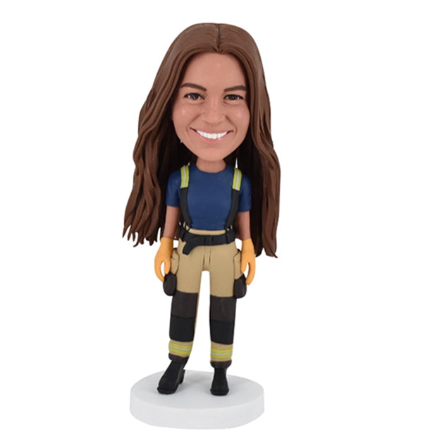 Female Firefighter Bobblehead