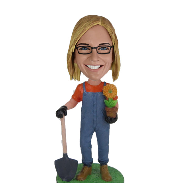 Bobblehead Gardening custom with shovel