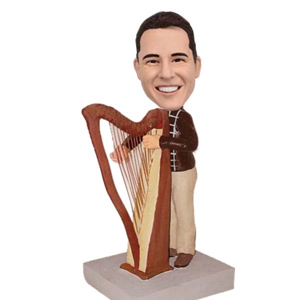 Custom bobblehead harp player Harpist