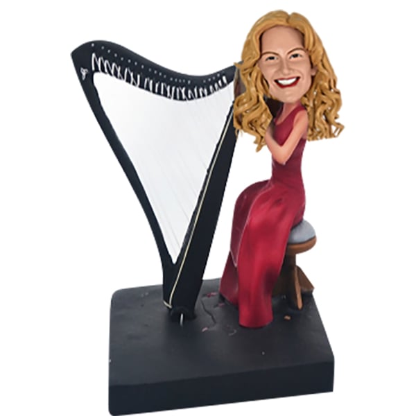 Custom Bobble Head harpist