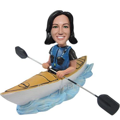 Female kayak bobblehead doll Rowing Rower