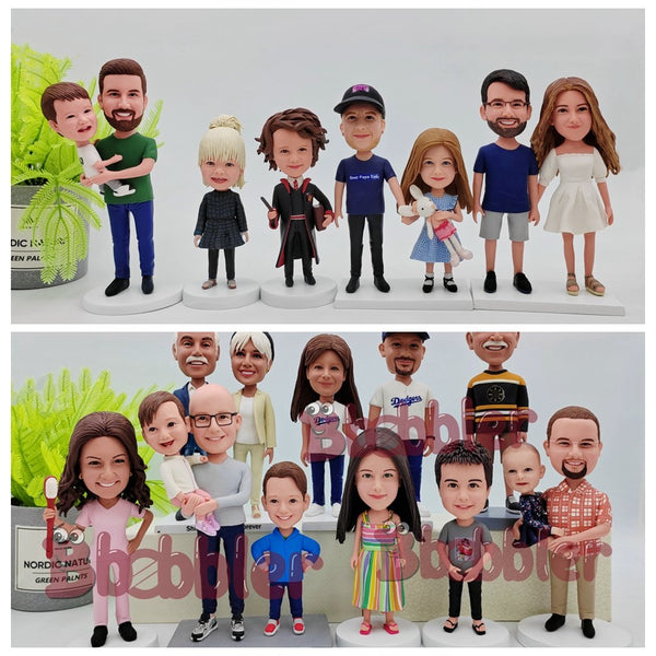 Family Bobbleheads Bulk Kids and Parents