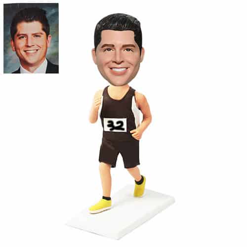 Personalized Marathon bobblehead runner triathlon