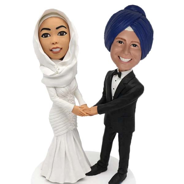 Wedding Bobbleheads Cake Topper Custom for Arab