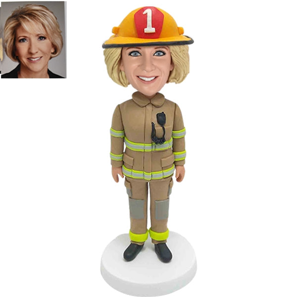 Female Firefighter Bobblehead custom fireman