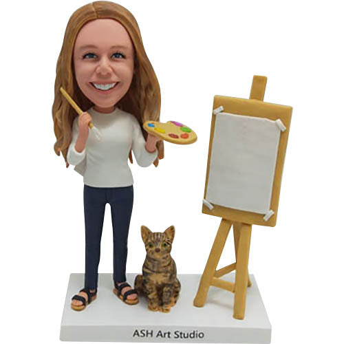 Custom bobblehead for female artists painters