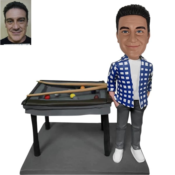Custom Billiards Bobbleheads Playing Pool