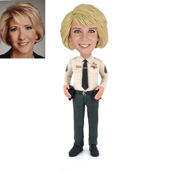 Custom Bobble Head Police Woman