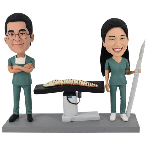 Custom bobbleheads doctor and nurse