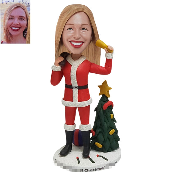 Female Mrs Santa Claus Bobblehead Custom Christmas from photo